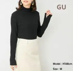 GU　ジーユー　トップス　タートルネックT　ハイネック　リブ　メロー　長袖