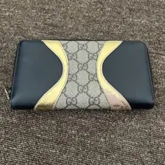 GUCCI GGパターン 長財布 ブラック/ゴールド