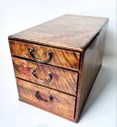 木製小物入れ 3段小引き出し　和アンティーク