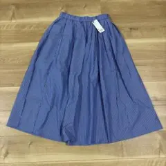 GU タックフレアミディスカート（ストライプ）　XL