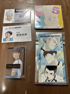 ハイキュー　昼神幸郎　星海　シールプリント　名刺　箔押しクリアカード　コースター