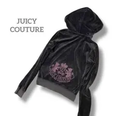 JUICY COUTURE ジューシークチュール ベロア パーカー M 黒