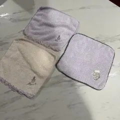 刺繍入りタオルハンカチ3枚セット