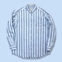 80s バナナリパブリック サファリ トラベル ストライプボタンダウンシャツ