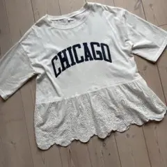 COCA CHICAGO ロゴ Tシャツ Lサイズ 裾レースのサムネイル