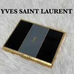 希少 イヴサンローラン シガレットケース 名刺入れ 黒 金 ロゴ ユニセックス