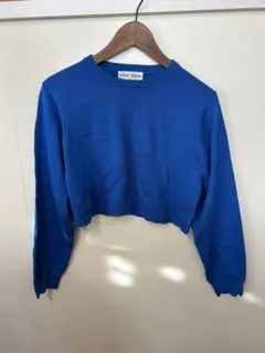 TINA:JOJUN クロップドニット ブルー 長袖