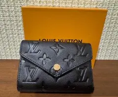 LOUIS VUITTON ブラック三つ折り財布 n