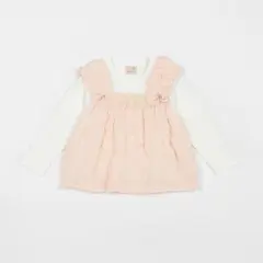 新品未使用タグ付き　petit main ぽこぽこチュニックドッキング長T 90