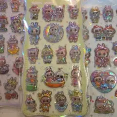 ラブブLABUBU立体ぷっくりキラキラシール3枚セット