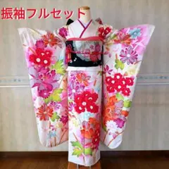 5080振袖フルセット　草履バッグストール付　正絹白　成人式結婚式卒業式
