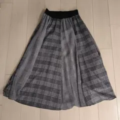 ピンクハウス モノトーン切り替え パッチワーク風 ロングスカート