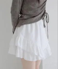 Heather イレヘムコットンミニスカート