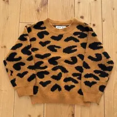 【SHEIN】キッズ レオパード柄 ジャガードニット 90-100cm相当