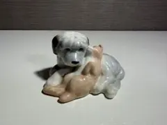 ロイヤルコペンハーゲン オールド・イングリッシュ・シープドッグと猫 置物