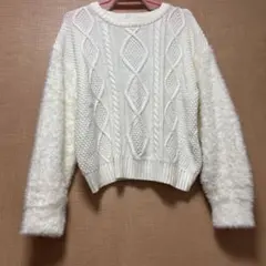 Honeys C.O.L.Z.A ホワイト ケーブルニットセーター 長袖　白