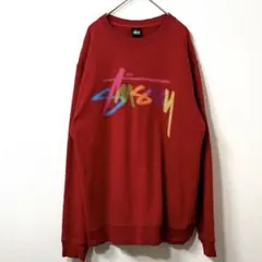 Stussy ステューシー スウェット トレーナー レッド 赤 メンズ M