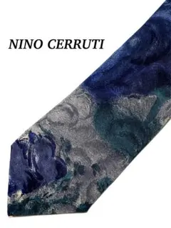 2本目半額 極美品 NINO CERRUTI 総柄 シルク ネクタイ ビジネス