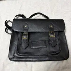 【美品】黒 合成皮革 ショルダーバッグ リュック トート 3WAY