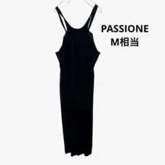 PASSIONE ベロア キャミワンピ 黒 日本製 ロングワンピ 上品のサムネイル