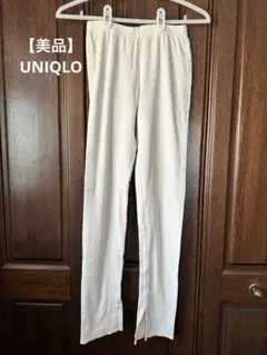 【美品】UNIQLOユニクロLサイズ　リブ編み レギンス　タイツ　ズボン　パンツ