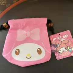 マイメロディ 裏面がサンリオキャラクターと和柄のミニ巾着