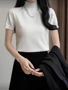 EMERY ROSE スリフィットタートル ホワイト