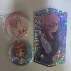 五等分の花嫁 中野三玖 缶バッジセット 2個ホログラムカード 1枚