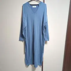 AZUL レディース 薄手ニット ロング丈ワンピース