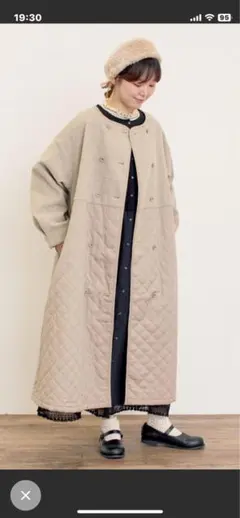 キルティング ベージュ ロングコート
