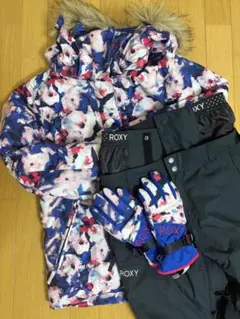 ROXY スノボードウェア　上下セット 　スノーウェア　グローブ付の3点セット