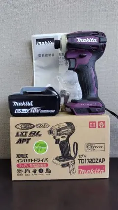 新品·未使用】マキタ TD172DZAP パープル バッテリーBL1860B付 - メルカリ