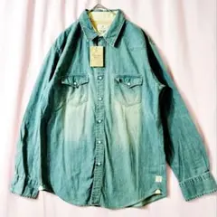 GOOD DAY VINTAGE WASH デニムシャツ グラデーション 青