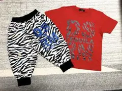 team TEQUILA セットアップ 半袖Tシャツ ゼブラ柄 サルエルパンツ