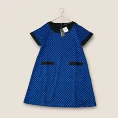 ◉新品◉ SHINNOSUKE ブロック柄 ジャガード チュニック ブルー M