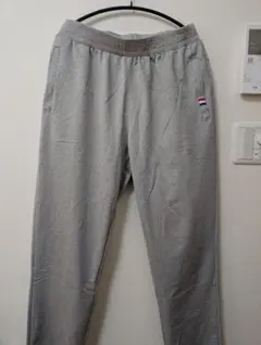 グレー ストライプロゴ ジャージパンツ