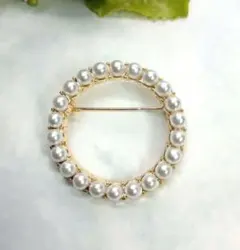 ブローチ#53　残りわずか　パールサークル　卒園式　入園式　卒業式　入学式