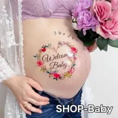 マタニティペイントシール　マタニティフォトシール　はーと　はな　かわいい