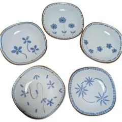 美濃焼五草花取小皿５柄各2枚組　１０枚セット