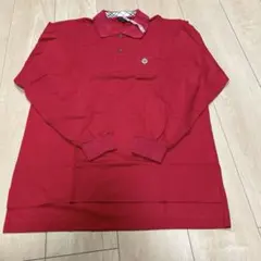 BURBERRY バーバリー長袖ポロシャツ　赤　M 8