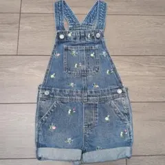 GAP デニム オーバーオール 花柄刺繍