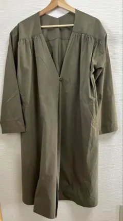 RODEO CROWNS オリーブ ノーカラー薄手コート