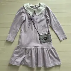 【メルカリ市　値下げ】　新品　タグあり　メゾピアノ 120 ワンピース 新品タグ付き メゾピアノ ハーフZIP ラインワンピース 120cm - メルカリ