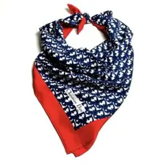 美品✴︎クリスチャンディオール/大判総柄シルクスカーフ/トロッター/ボルドー 美品✴︎クリスチャンディオール/大判総柄シルクスカーフ/トロッター