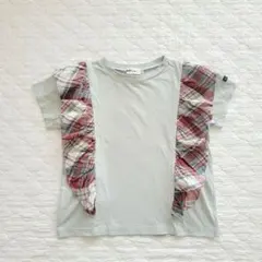 Noeil aime BeBe べべ Tシャツ チェック グリーン 130