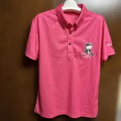 Birdie hunt ゴルフ ポロシャツ ピンク スカル
