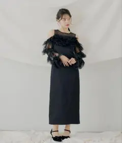 leja スパンコール装飾 チュールレイヤード パーティードレス s - メルカリ