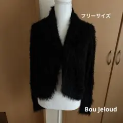 Bou Jeloud 黒 ファー カーディガン 長袖　ボレロ　パーティ　ドレス