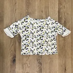 プチバトー　花柄カットソー（7部丈　ロールアップ袖）　116cm