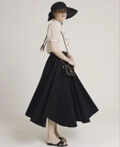 epine volume design flare skirt ブラックのサムネイル